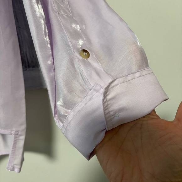 Pilcro Long-Sleeve Shine Semi Sheer Lavender Popover Blouse NWOT - Picture 5 of 9